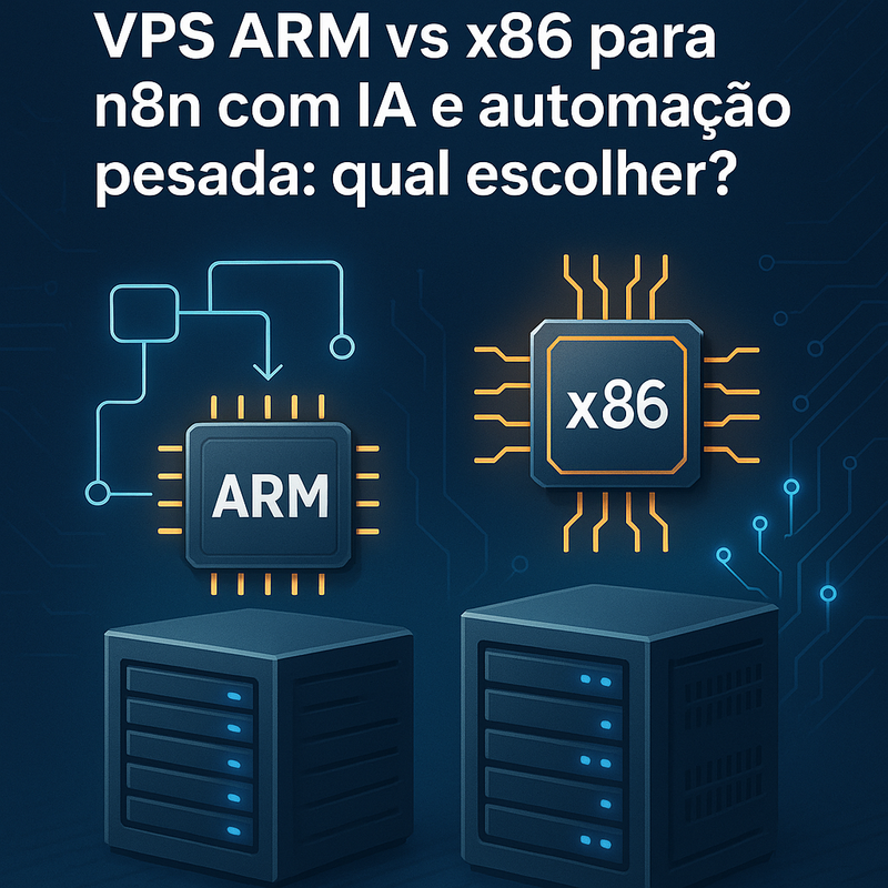 Uma imagem sobre VPS ARM vs x86 para n8n com IA e automação pesada