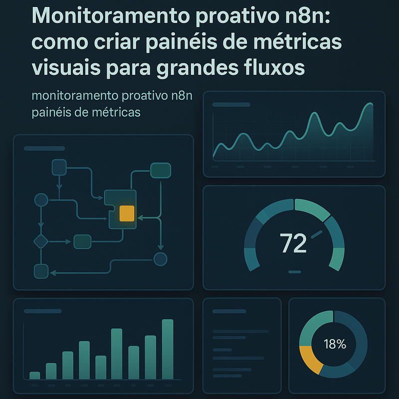 Monitoramento proativo n8n: como criar painéis de métricas visuais para grandes fluxos