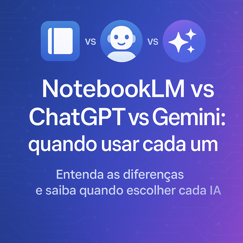 Uma imagem sobre NotebookLM vs ChatGPT vs Gemini: quando usar