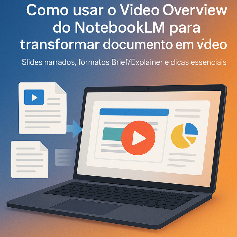 Uma imagem sobre Video Overview do NotebookLM: transformar documentos em vídeo