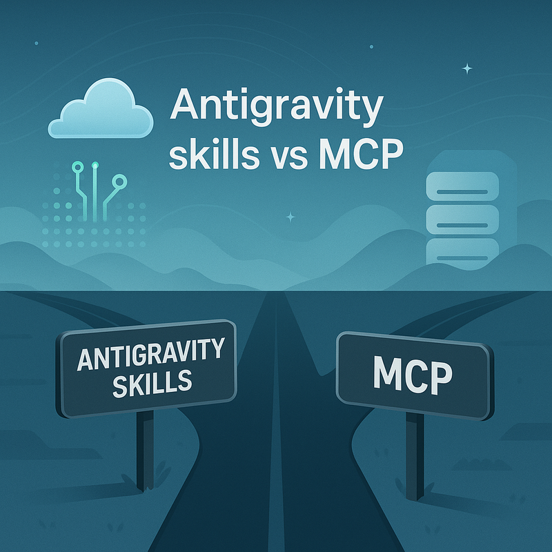 Uma imagem sobre Antigravity skills vs MCP: qual usar e quando