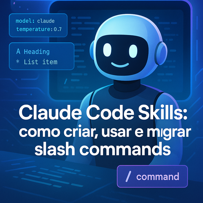Uma imagem sobre Claude Code Skills: criar e migrar slash commands