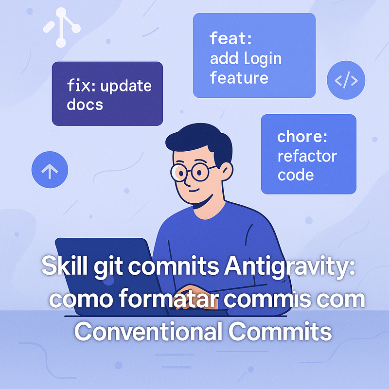 Uma imagem sobre Skill git commits Antigravity e Conventional Commits