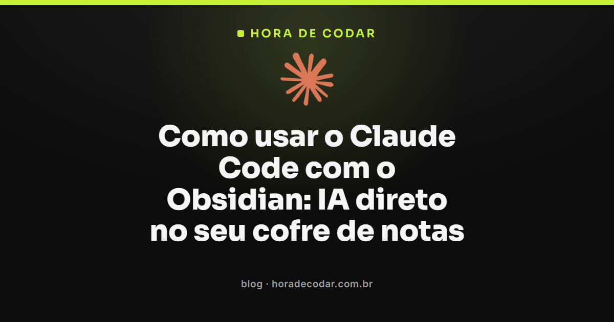 cofre do Obsidian aberto no Claude Code com arquivos markdown e integração de IA no terminal