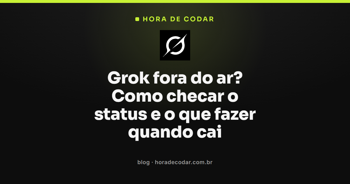 Página de status do Grok fora do ar exibindo componentes como Web, API por região e login separados por serviço