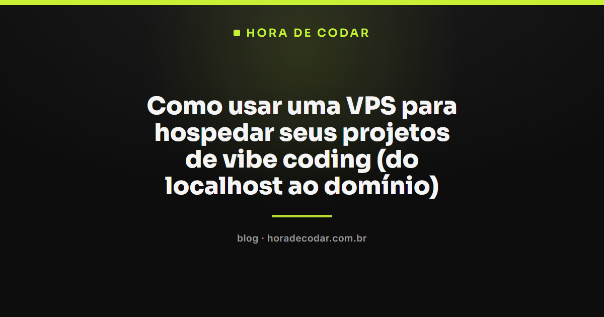 Tela de terminal configurando VPS para hospedar projetos de vibe coding com Nginx, domínio próprio e HTTPS ativo