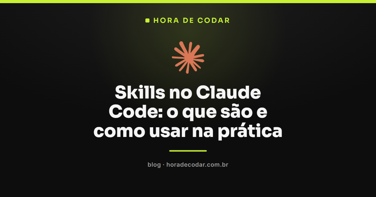 Skills no Claude Code organizadas em pastas com arquivos SKILL.md para automatizar tarefas no terminal