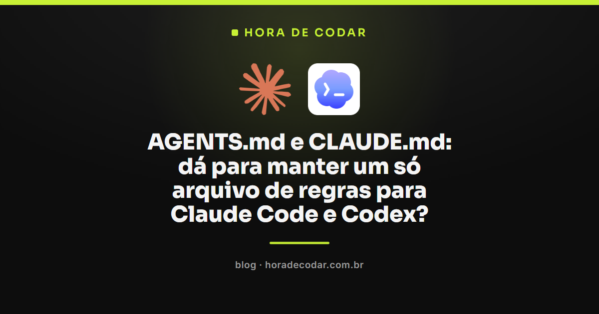 AGENTS.md e CLAUDE.md no mesmo repositório com Claude Code e Codex