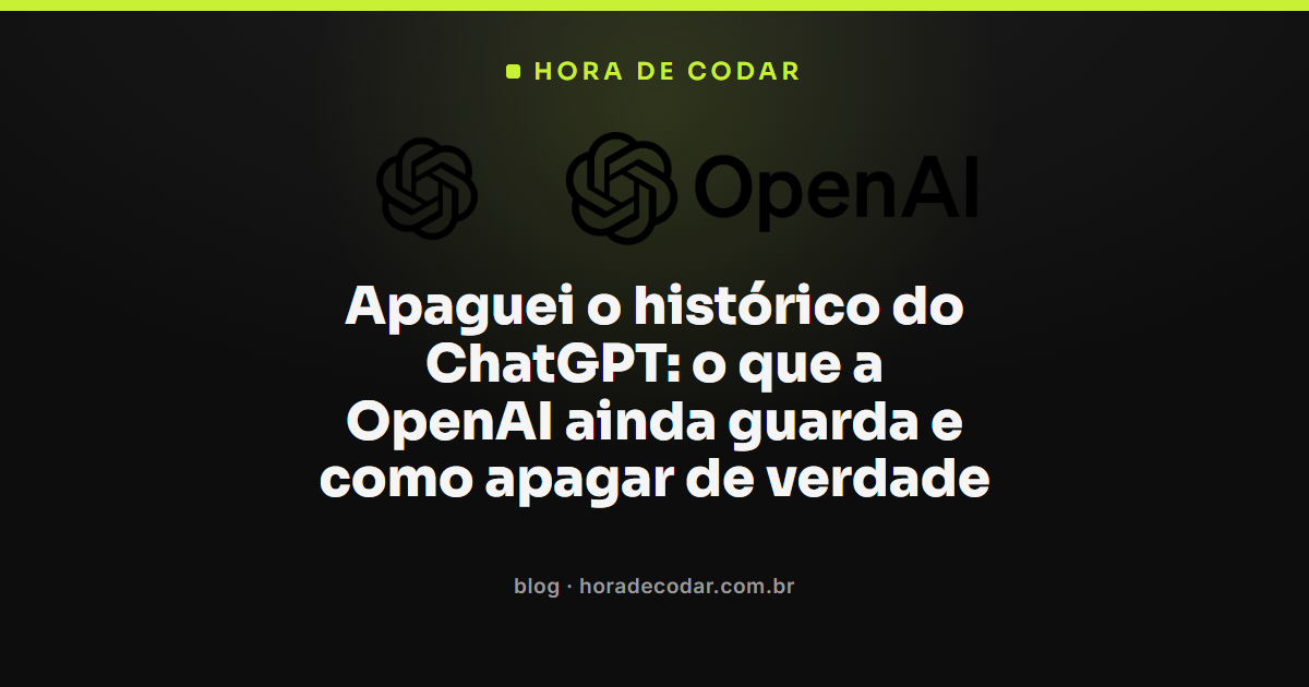 tela de configurações mostrando como apagar o histórico do ChatGPT