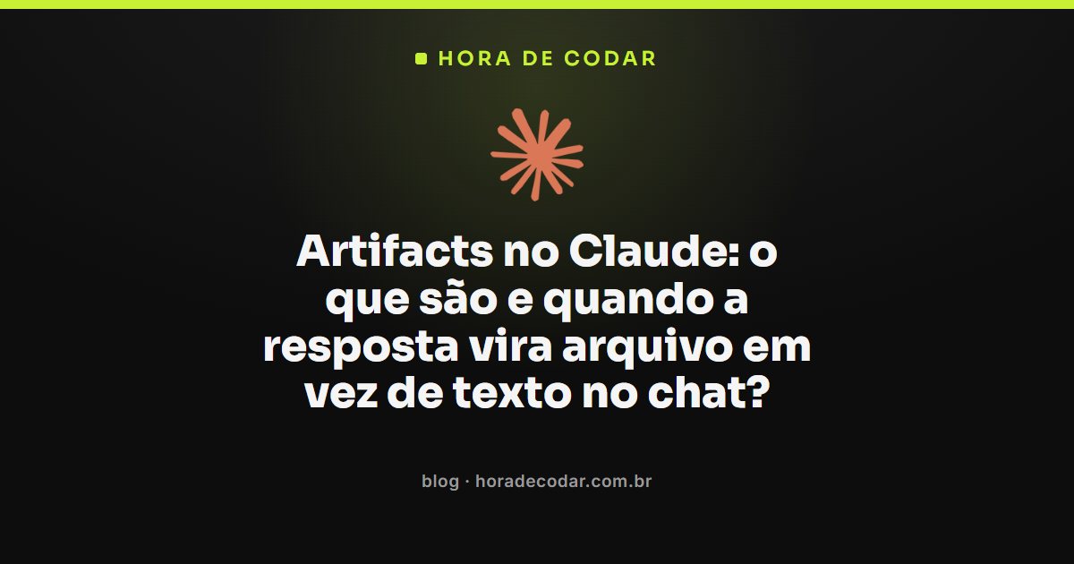 janela de artifacts no Claude mostrando código em arquivo separado do chat