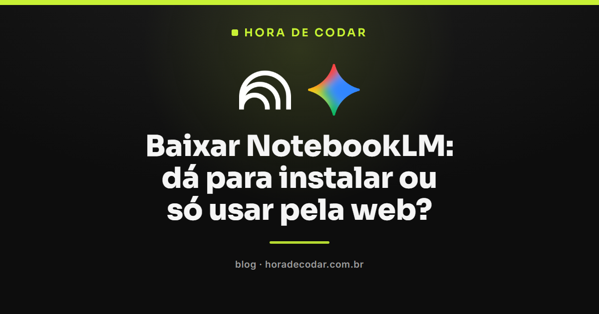 busca por baixar NotebookLM mostrando os apps oficiais para Android e iOS