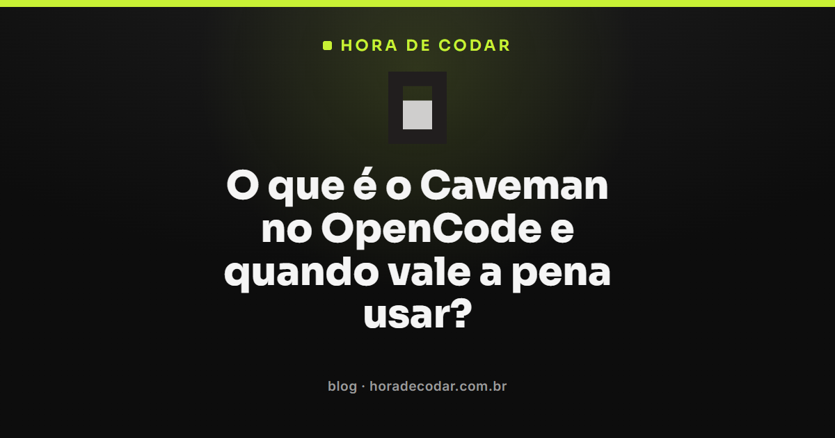 skill Caveman no OpenCode respondendo em estilo telegráfico para economizar tokens