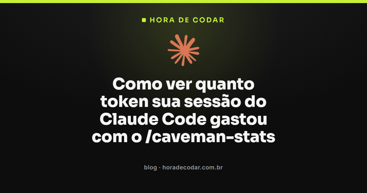 comando caveman-stats mostrando os tokens gastos na sessão do Claude Code