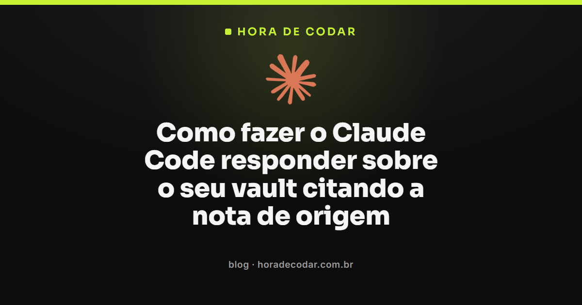 Claude Code Obsidian citando a nota de origem no vault