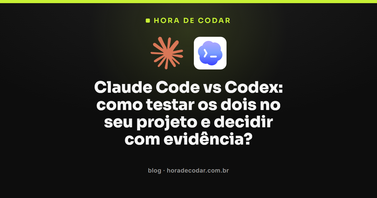 teste comparativo entre Claude Code vs Codex rodando a mesma tarefa no mesmo repositório