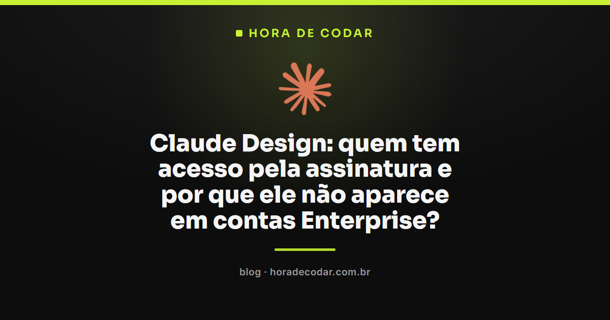 tela do Claude Design mostrando o recurso disponível pela assinatura