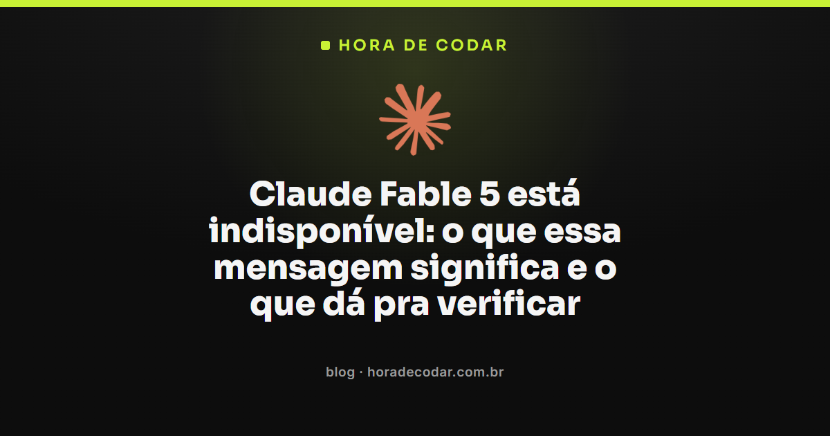 mensagem de Claude Fable 5 indisponível exibida no Claude Code