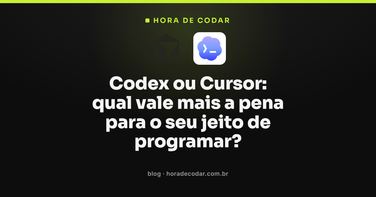 comparação entre Codex ou Cursor, o agente de terminal da OpenAI e o editor de código com IA