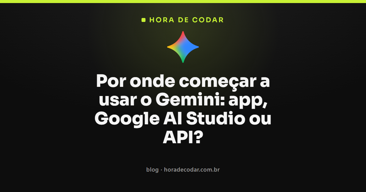 como usar o Gemini nas três portas: app, Google AI Studio e API