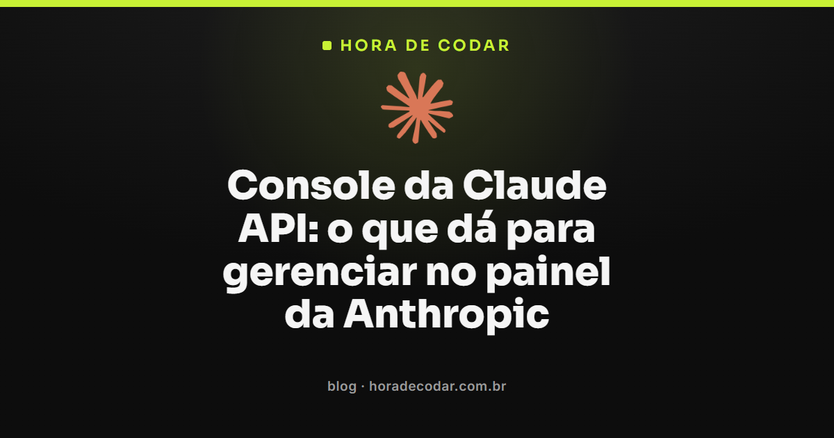 painel do console da Claude API com abas de usage, cost e workbench
