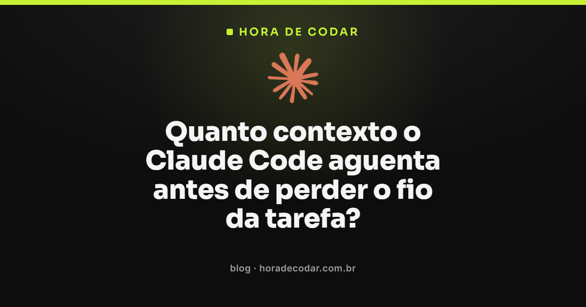 tela do comando /context mostrando o limite de contexto do Claude Code antes de perder o fio da tarefa
