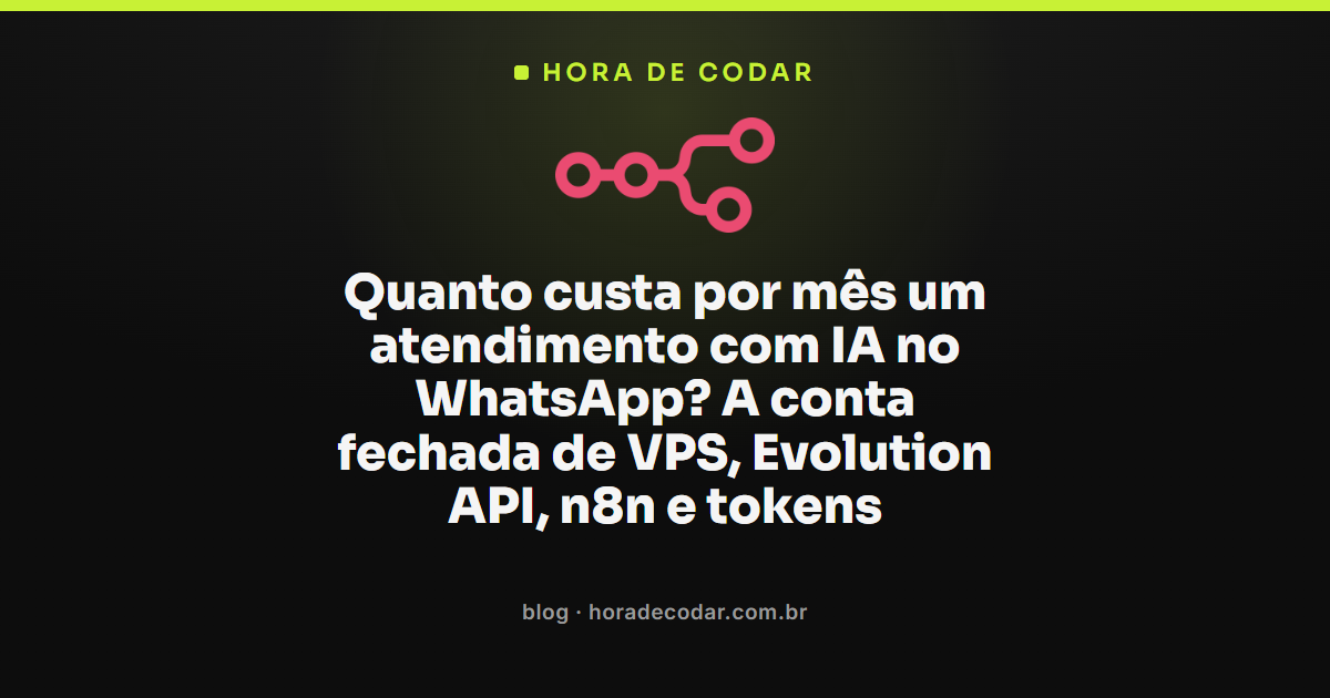 tabela do custo de atendimento com IA no WhatsApp somando VPS, Evolution API, n8n e tokens do modelo