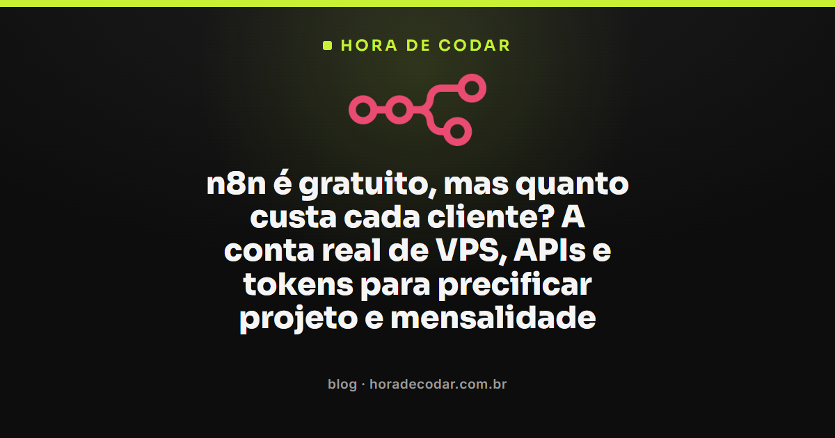 conta real de custo de automação n8n com VPS, tokens de IA e APIs para precificar projetos