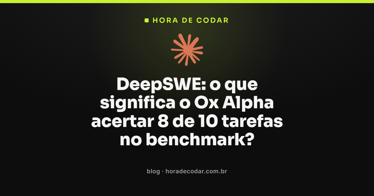 benchmark DeepSWE mostrando resultado do Ox Alpha em tarefas de código