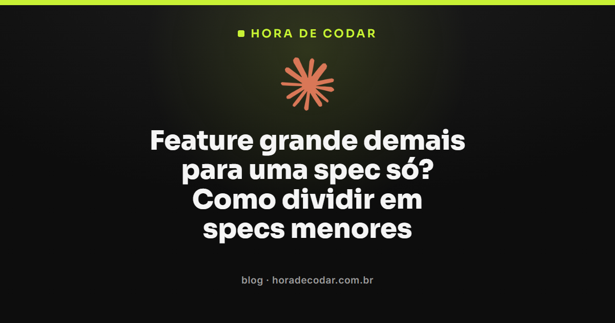 como dividir spec em specs menores usando o método SPIDR