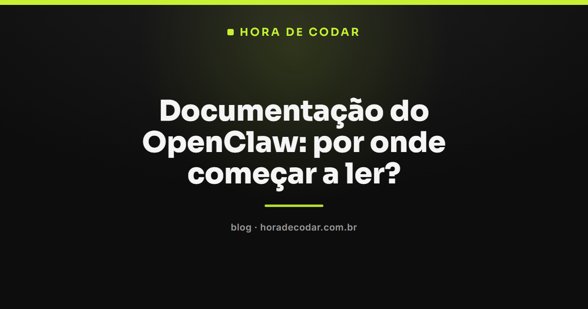 página de Getting started na documentação do OpenClaw com os passos iniciais