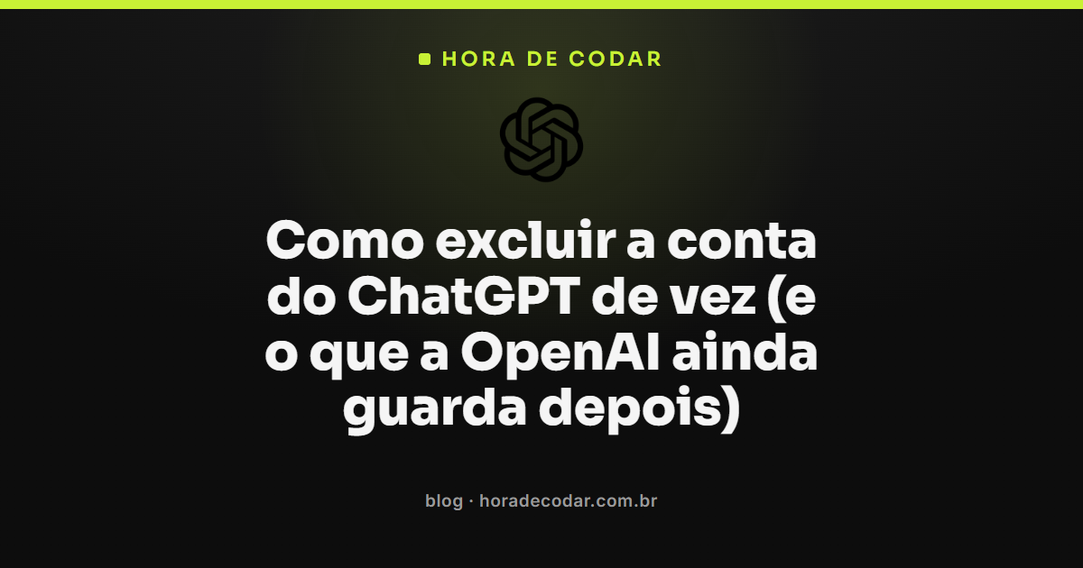 tela de configurações mostrando como excluir conta ChatGPT permanentemente
