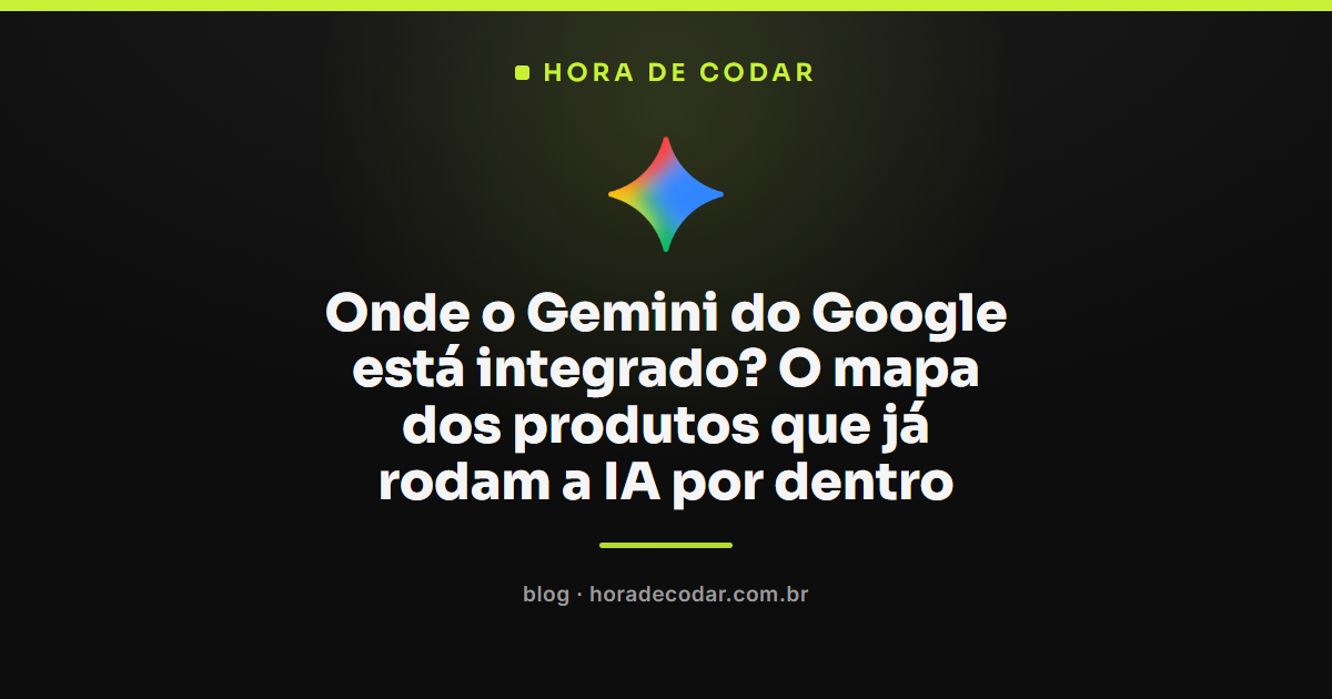 mapa de onde o Gemini do Google aparece dentro dos produtos, como Chrome e Docs