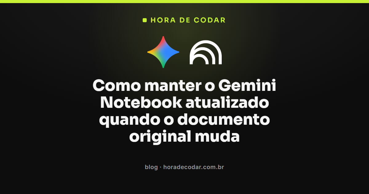 Interface do Gemini Notebook mostrando botões de sync e refresh para atualizar documentos