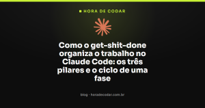 Como o get-shit-done organiza o trabalho no Claude Code: os três pilares e o ciclo de uma fase