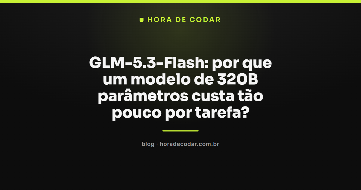 Diagrama da arquitetura MoE do GLM-5.3-Flash mostrando 320B parâmetros totais e 18B ativos por token