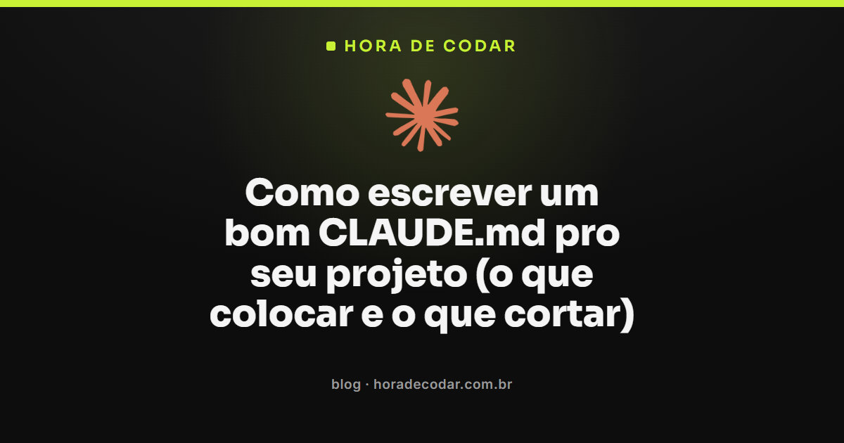 exemplo de arquivo CLAUDE.md organizado para um projeto no Claude Code