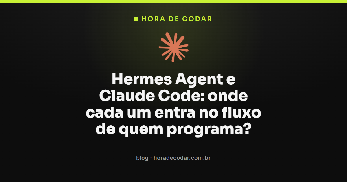 Fluxo de trabalho entre Hermes Agent e Claude Code para quem programa