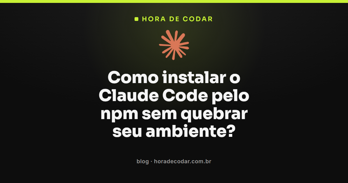 comando para instalar Claude Code npm no terminal