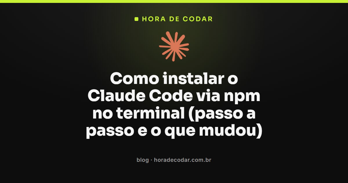 comando para instalar Claude Code via npm no terminal