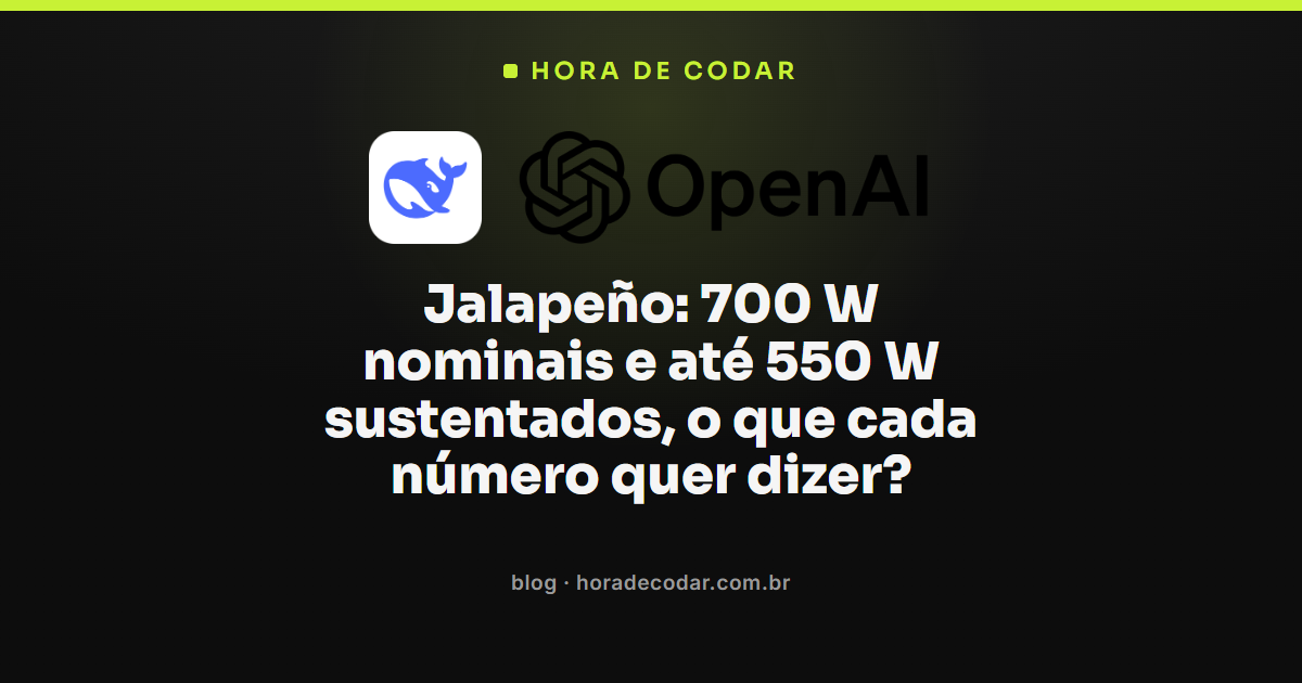 ficha técnica do chip Jalapeño mostrando 700 watts nominais e potência sustentada