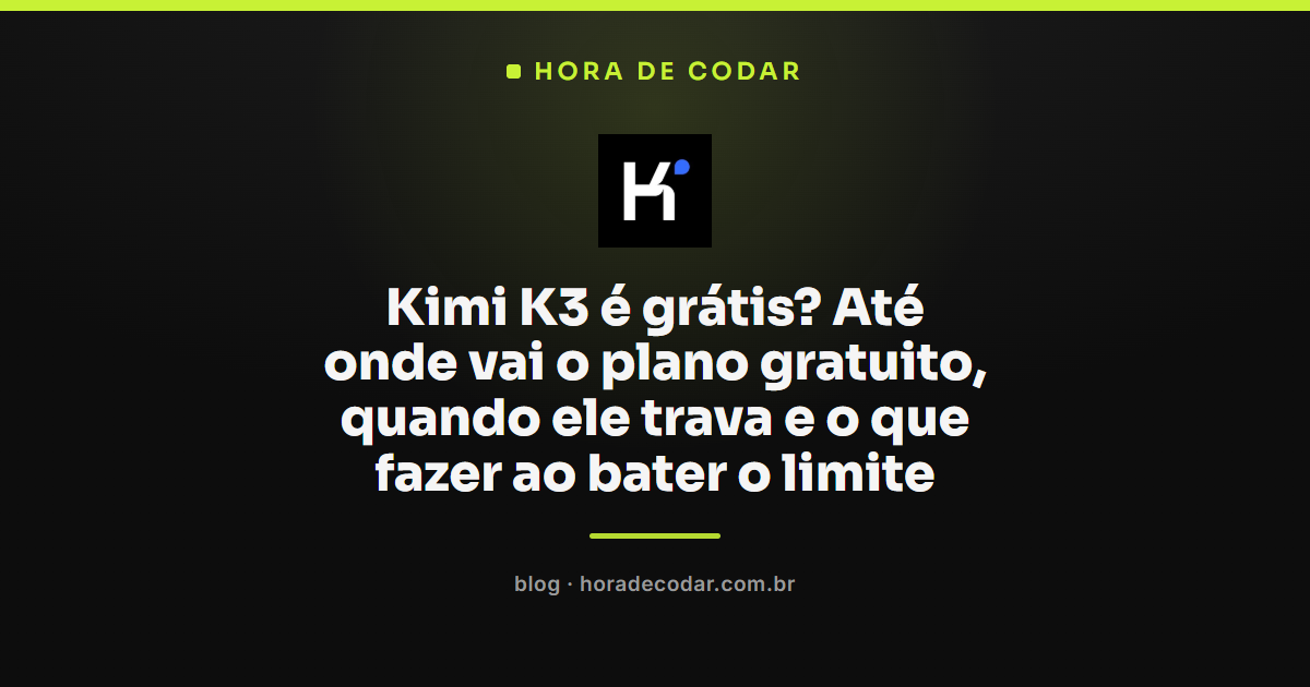 indicador de uso do Kimi K3 grátis batendo no limite de créditos no app