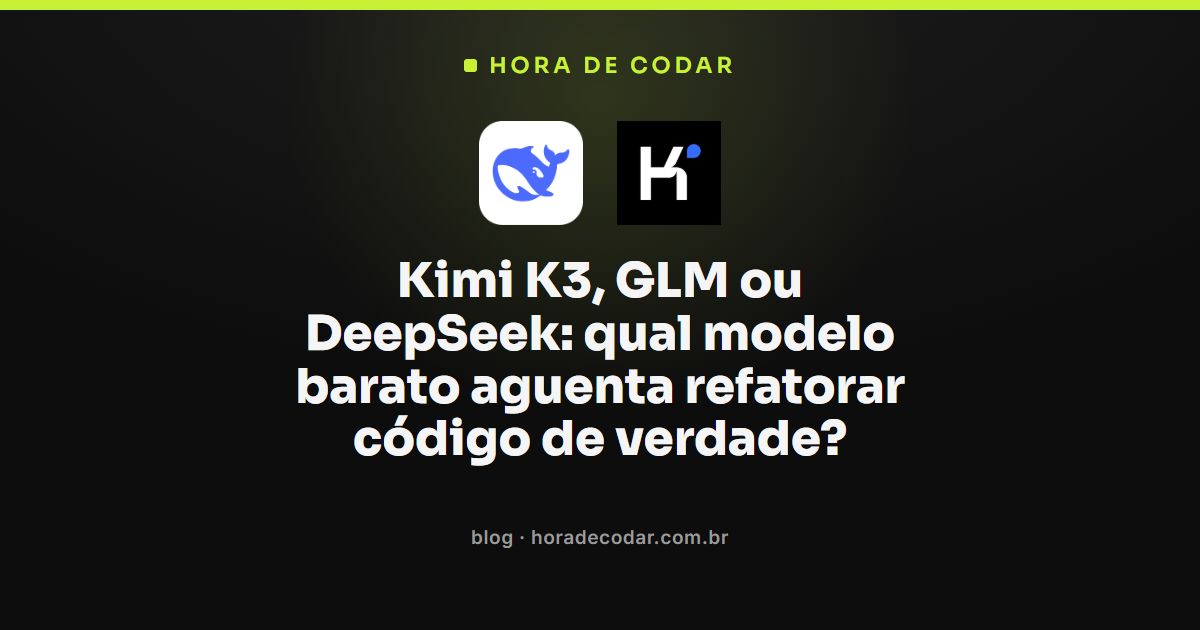 comparação Kimi K3 vs GLM vs DeepSeek em teste de refatoração de código