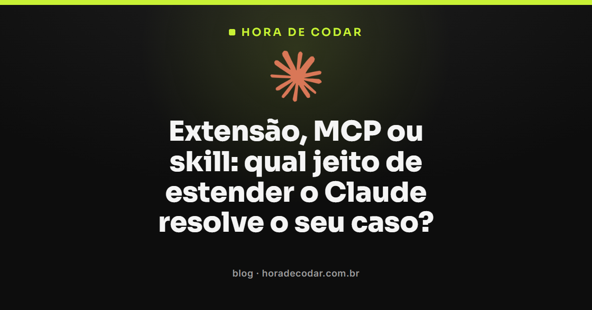 diferença entre MCP ou skill nas extensões do Claude