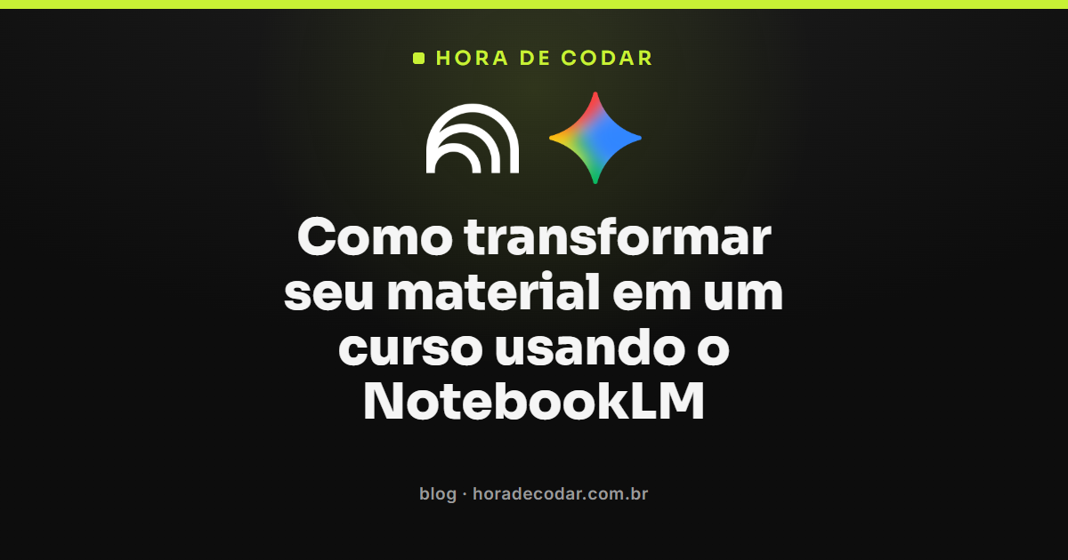 Interface do NotebookLM organizando notas em módulos de curso estruturado