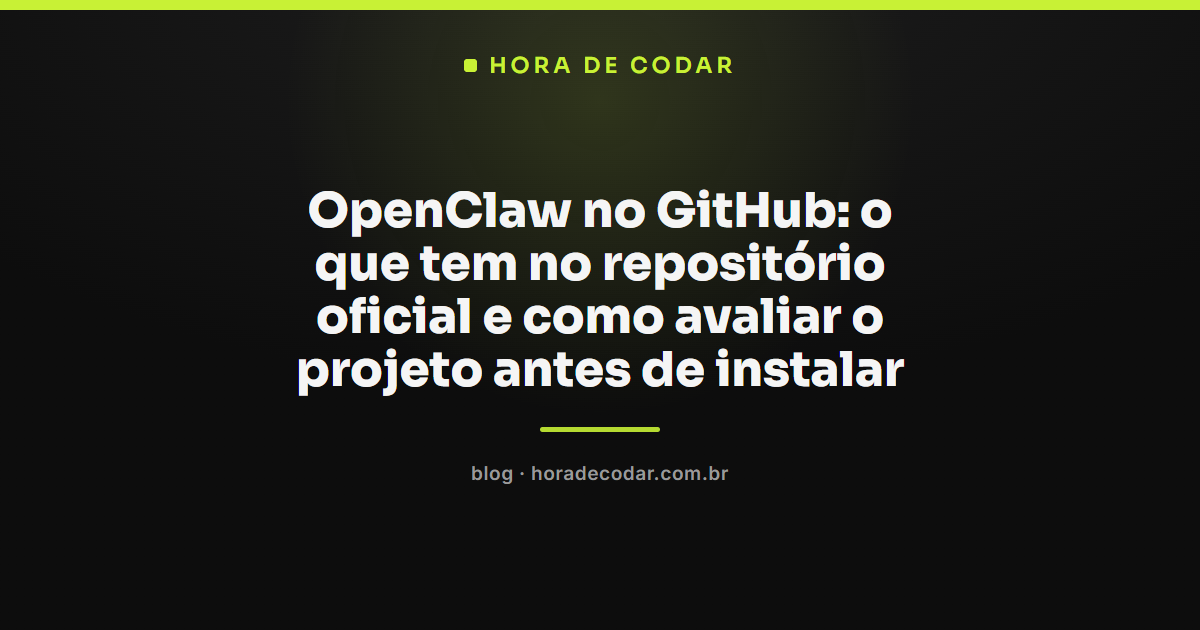 repositório oficial do OpenClaw no GitHub com a pasta docs e a licença MIT