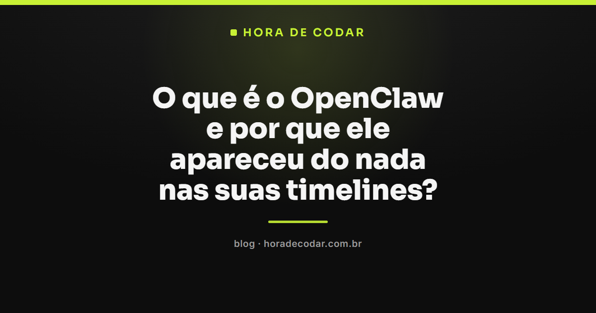 ilustração representando o que é o OpenClaw, assistente de IA open source e self-hosted