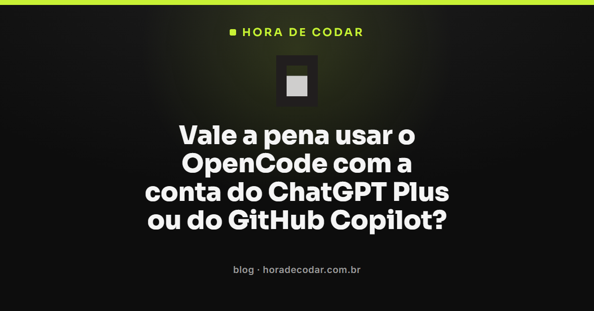 tela de login do OpenCode com as opções ChatGPT Plus e GitHub Copilot