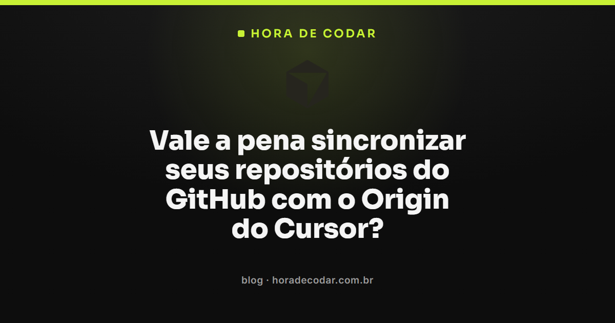 sincronização de repositórios do GitHub com o Origin do Cursor