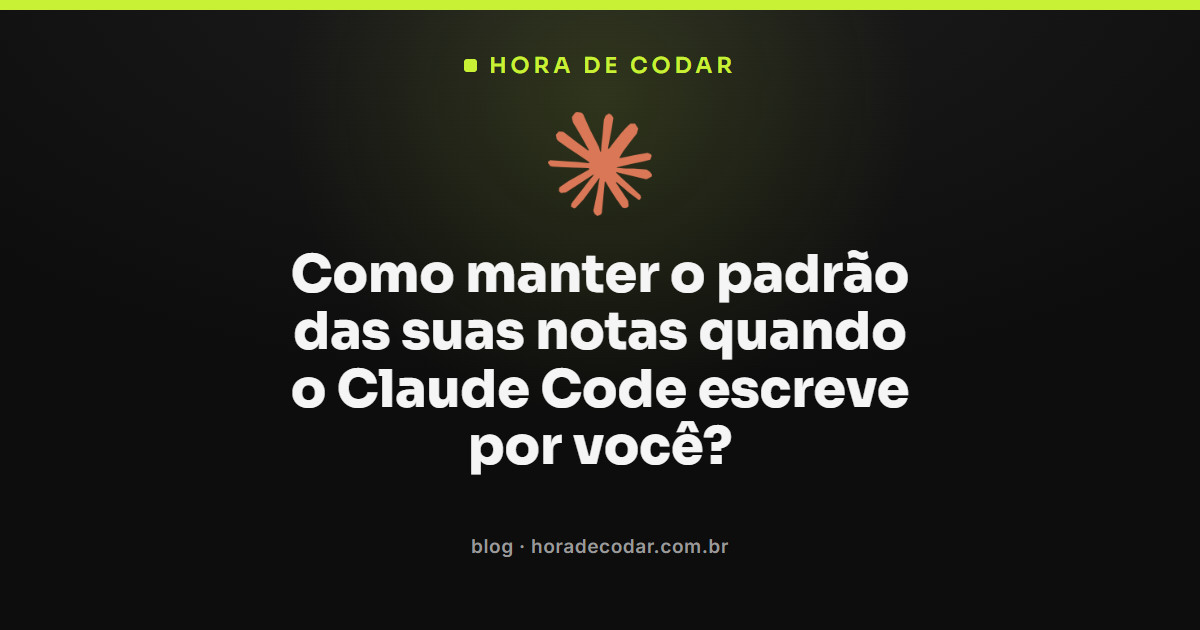 padrão de notas no Claude Code definido no frontmatter e template