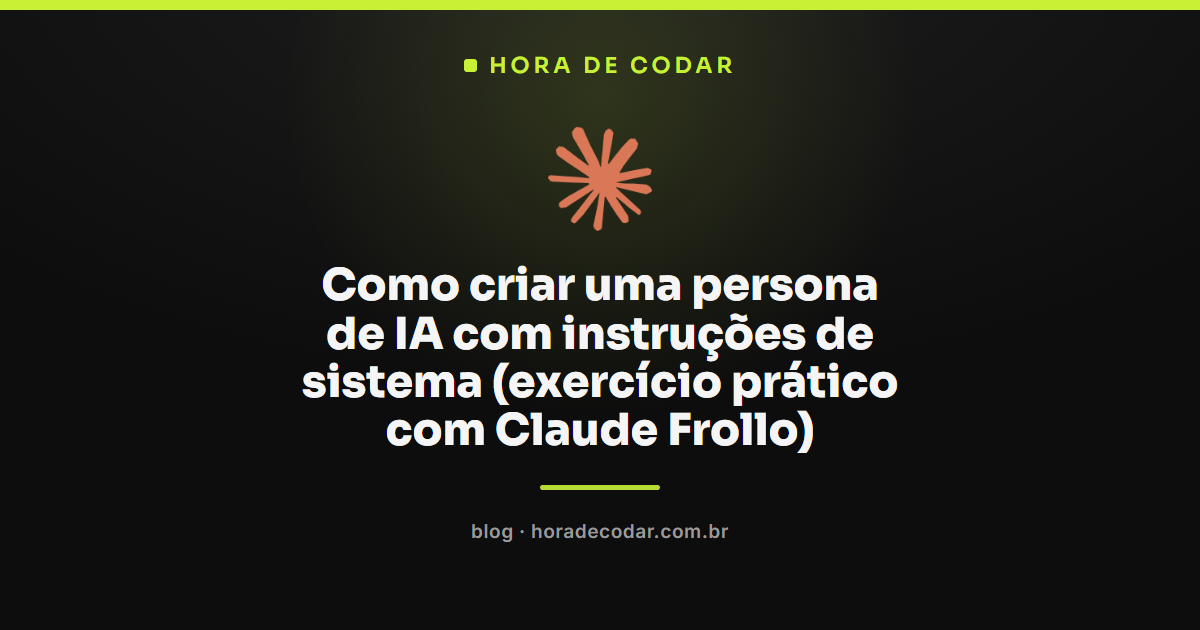 exemplo de persona de IA definida em instruções de sistema no Claude